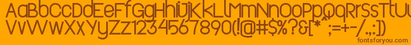 Revopop Font – Brown Fonts on Orange Background