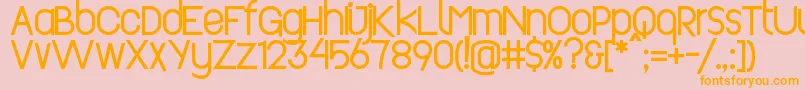 Revopop-Schriftart – Orangefarbene Schriften auf rosa Hintergrund
