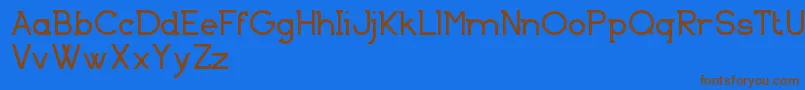 Weitere Informationen zur BasicallySerifFreeVersion-Schriftart BasicallySerifFreeVersion-Schriftart – Braune Schriften auf blauem Hintergrund
