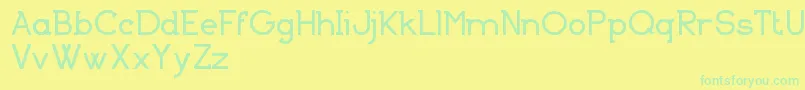 Saiba mais sobre a fonte BasicallySerifFreeVersion Fonte BasicallySerifFreeVersion – fontes verdes em um fundo amarelo