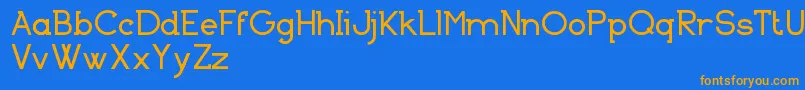 BasicallySerifFreeVersion Font – Orange Fonts on Blue Background