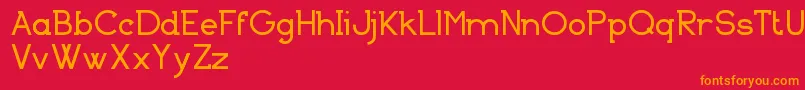 BasicallySerifFreeVersion Font – Orange Fonts on Red Background