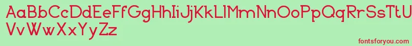 BasicallySerifFreeVersion-Schriftart – Rote Schriften auf grünem Hintergrund