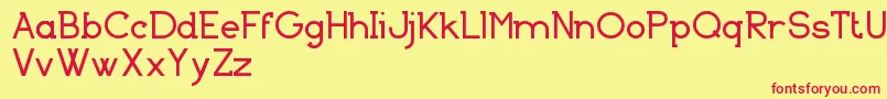 BasicallySerifFreeVersion Font – Red Fonts on Yellow Background