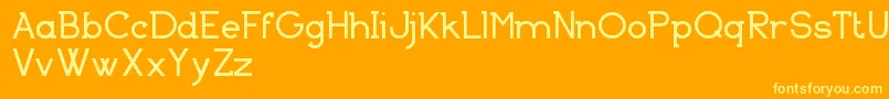 BasicallySerifFreeVersion Font – Yellow Fonts on Orange Background