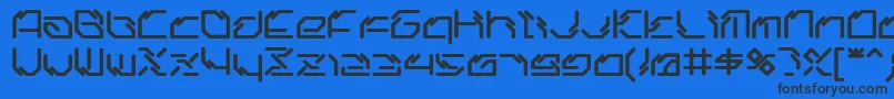 Ltr06 Font – Black Fonts on Blue Background