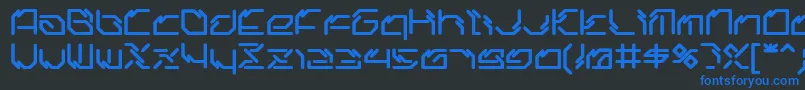 フォントLtr06 – 黒い背景に青い文字