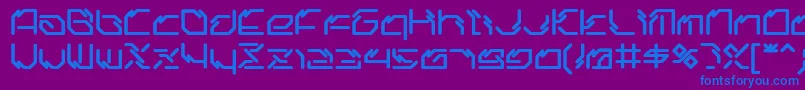 Ltr06-Schriftart – Blaue Schriften auf violettem Hintergrund
