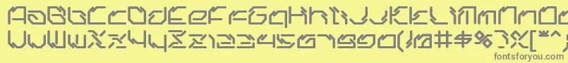 フォントLtr06 – 黄色の背景に灰色の文字