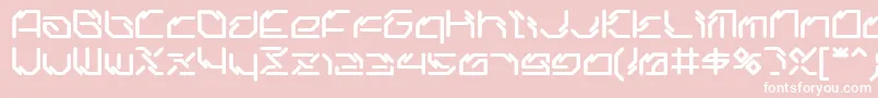 Ltr06-fontti – valkoiset fontit vaaleanpunaisella taustalla