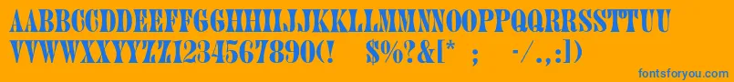 Treemain Font – Blue Fonts on Orange Background