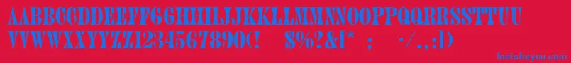 Treemain Font – Blue Fonts on Red Background