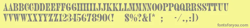 Treemain Font – Gray Fonts on Yellow Background