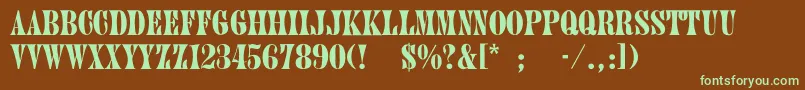 Treemain Font – Green Fonts on Brown Background