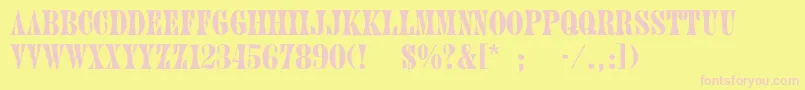 Treemain Font – Pink Fonts on Yellow Background