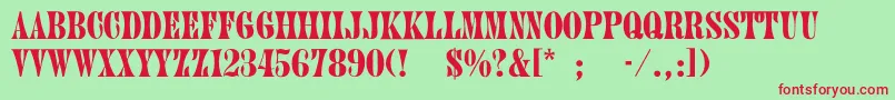 Treemain Font – Red Fonts on Green Background