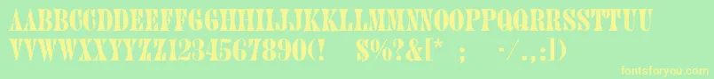 Treemain Font – Yellow Fonts on Green Background