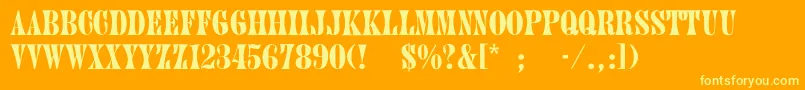 Treemain Font – Yellow Fonts on Orange Background