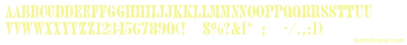 Treemain Font – Yellow Fonts on White Background