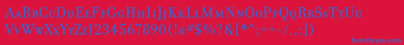 Шрифт FilosofiaCyrWebSmallCaps – синие шрифты на красном фоне