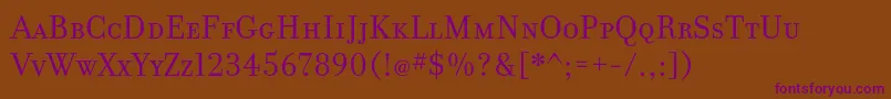 FilosofiaCyrWebSmallCaps Font – Purple Fonts on Brown Background