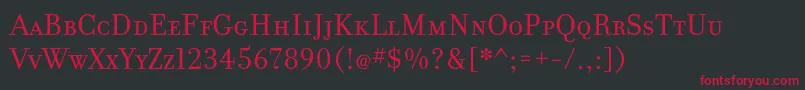 FilosofiaCyrWebSmallCaps Font – Red Fonts on Black Background
