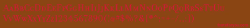 Czcionka FilosofiaCyrWebSmallCaps – czerwone czcionki na brązowym tle