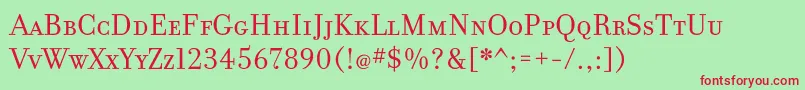 FilosofiaCyrWebSmallCaps Font – Red Fonts on Green Background