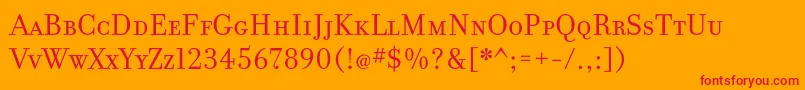 FilosofiaCyrWebSmallCaps Font – Red Fonts on Orange Background