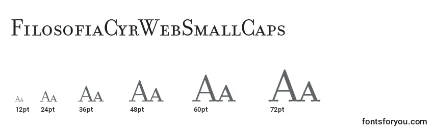 Größen der Schriftart FilosofiaCyrWebSmallCaps