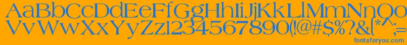 Merida Font – Blue Fonts on Orange Background