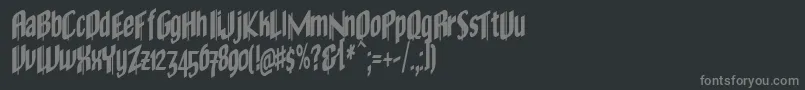 フォントOldec ffy – 黒い背景に灰色の文字