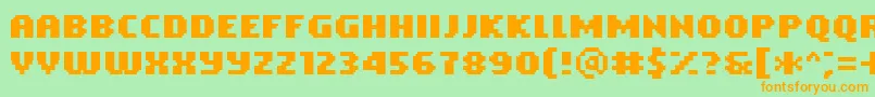 PfTempestaFiveCompressedBold Font – Orange Fonts on Green Background