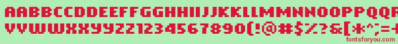 PfTempestaFiveCompressedBold Font – Red Fonts on Green Background