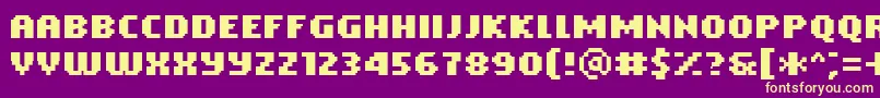 Czcionka PfTempestaFiveCompressedBold – żółte czcionki na fioletowym tle