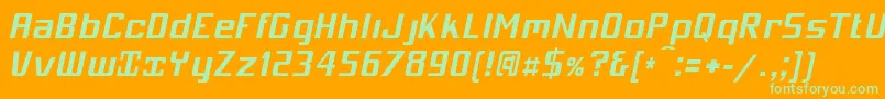 Mobicbi Font – Green Fonts on Orange Background