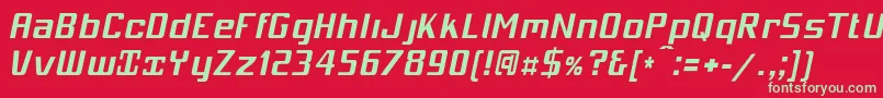 Czcionka Mobicbi – zielone czcionki na czerwonym tle