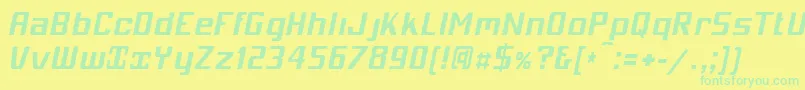 Mobicbi Font – Green Fonts on Yellow Background