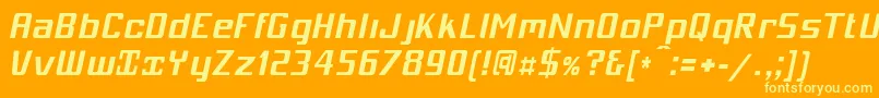Mobicbi Font – Yellow Fonts on Orange Background