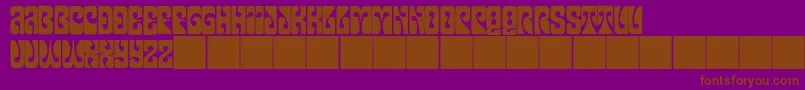 JmhPsychedelicCaps Font – Brown Fonts on Purple Background