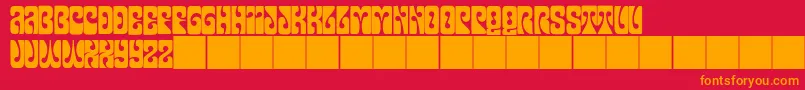 JmhPsychedelicCaps Font – Orange Fonts on Red Background