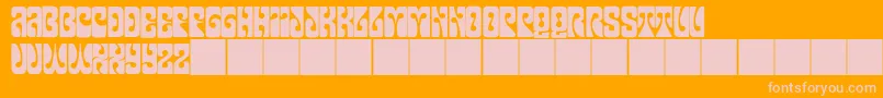 JmhPsychedelicCaps Font – Pink Fonts on Orange Background