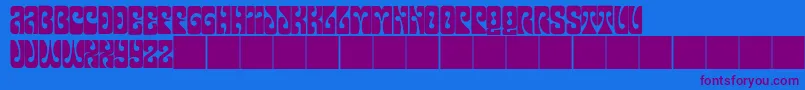 JmhPsychedelicCaps Font – Purple Fonts on Blue Background