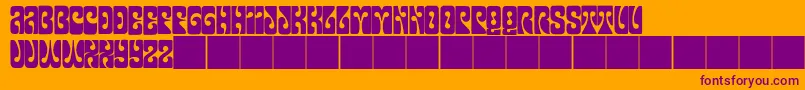 JmhPsychedelicCaps Font – Purple Fonts on Orange Background