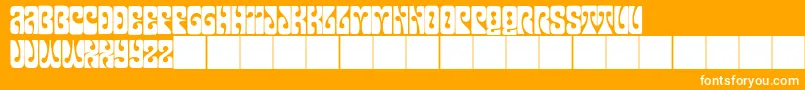 JmhPsychedelicCaps Font – White Fonts on Orange Background