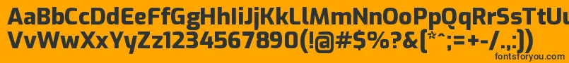 Шрифт ExoExtrabold – чёрные шрифты на оранжевом фоне