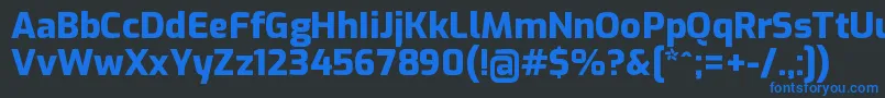 Шрифт ExoExtrabold – синие шрифты на чёрном фоне