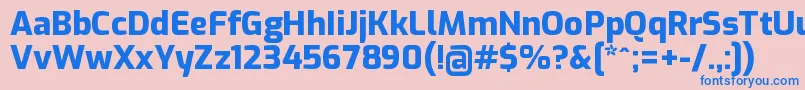 ExoExtrabold Font – Blue Fonts on Pink Background