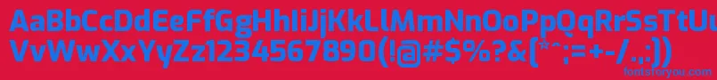 フォントExoExtrabold – 赤い背景に青い文字