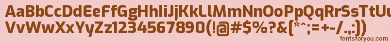 ExoExtrabold-fontti – ruskeat fontit vaaleanpunaisella taustalla